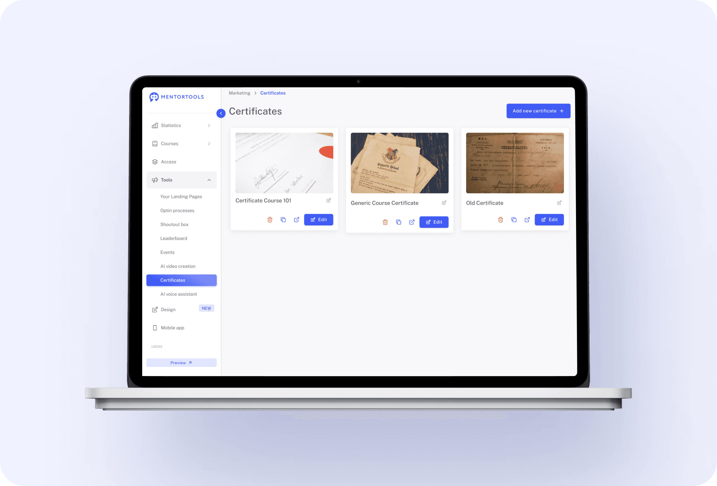 Certificates feature 1