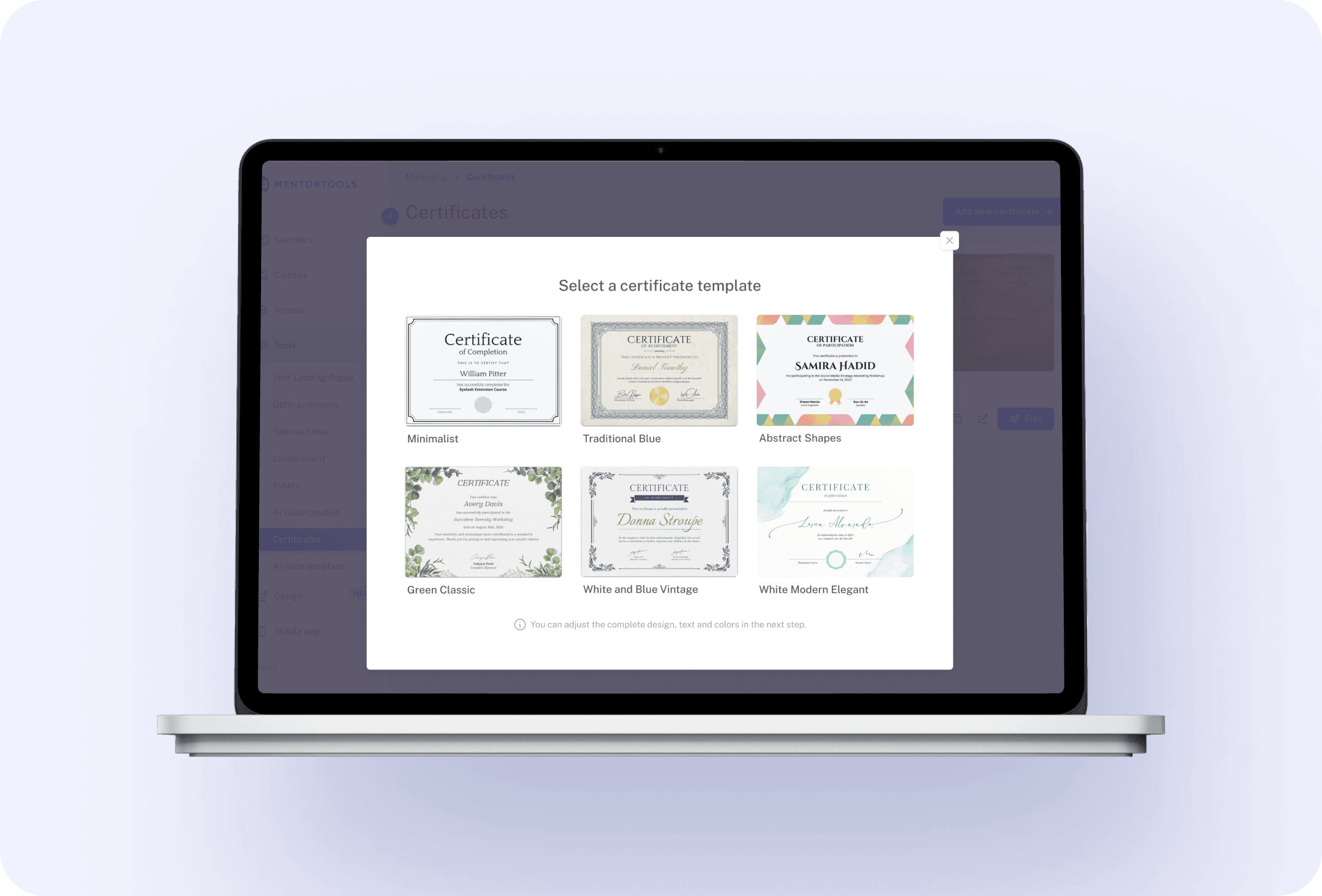 Certificates feature 3