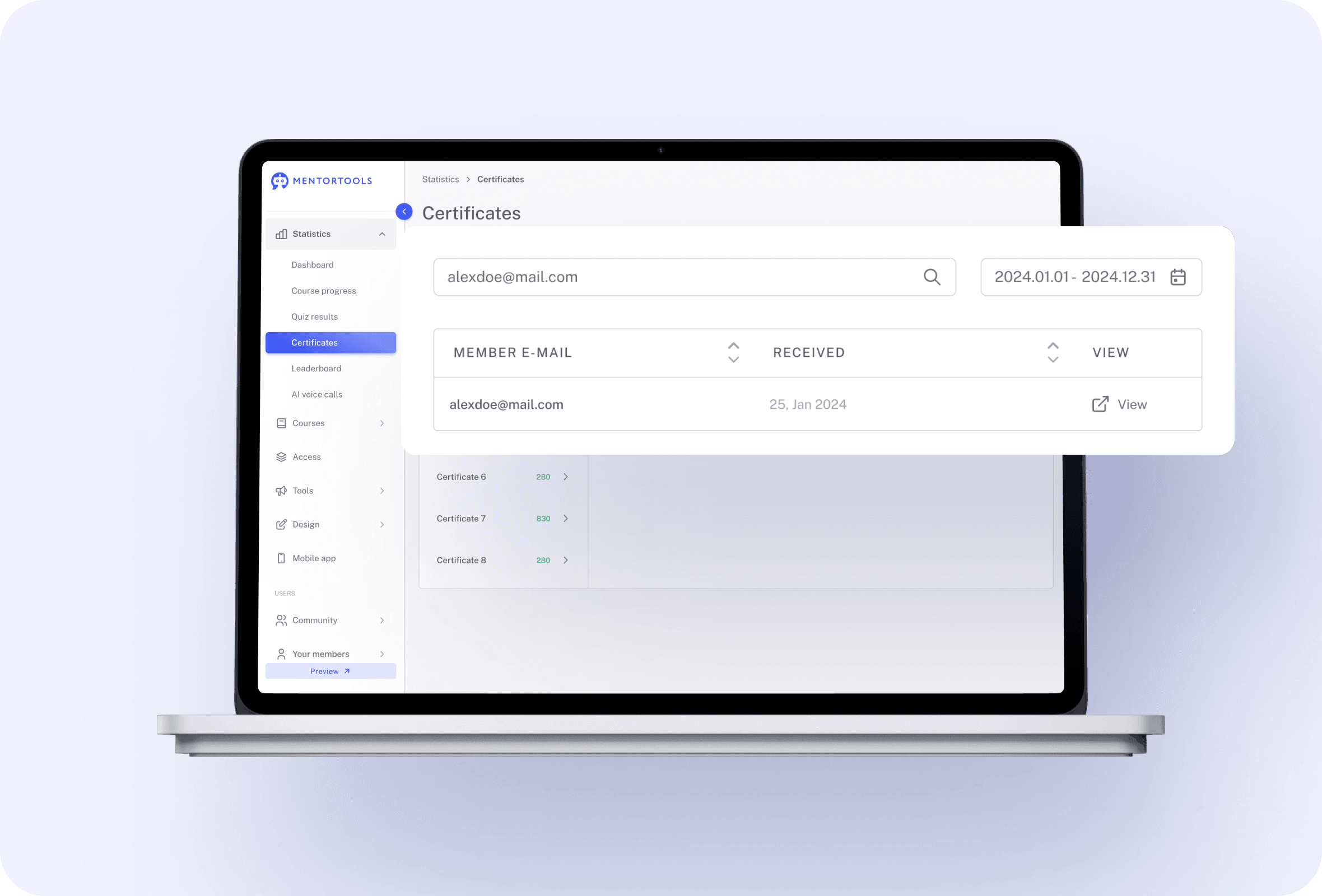 Certificates feature 6