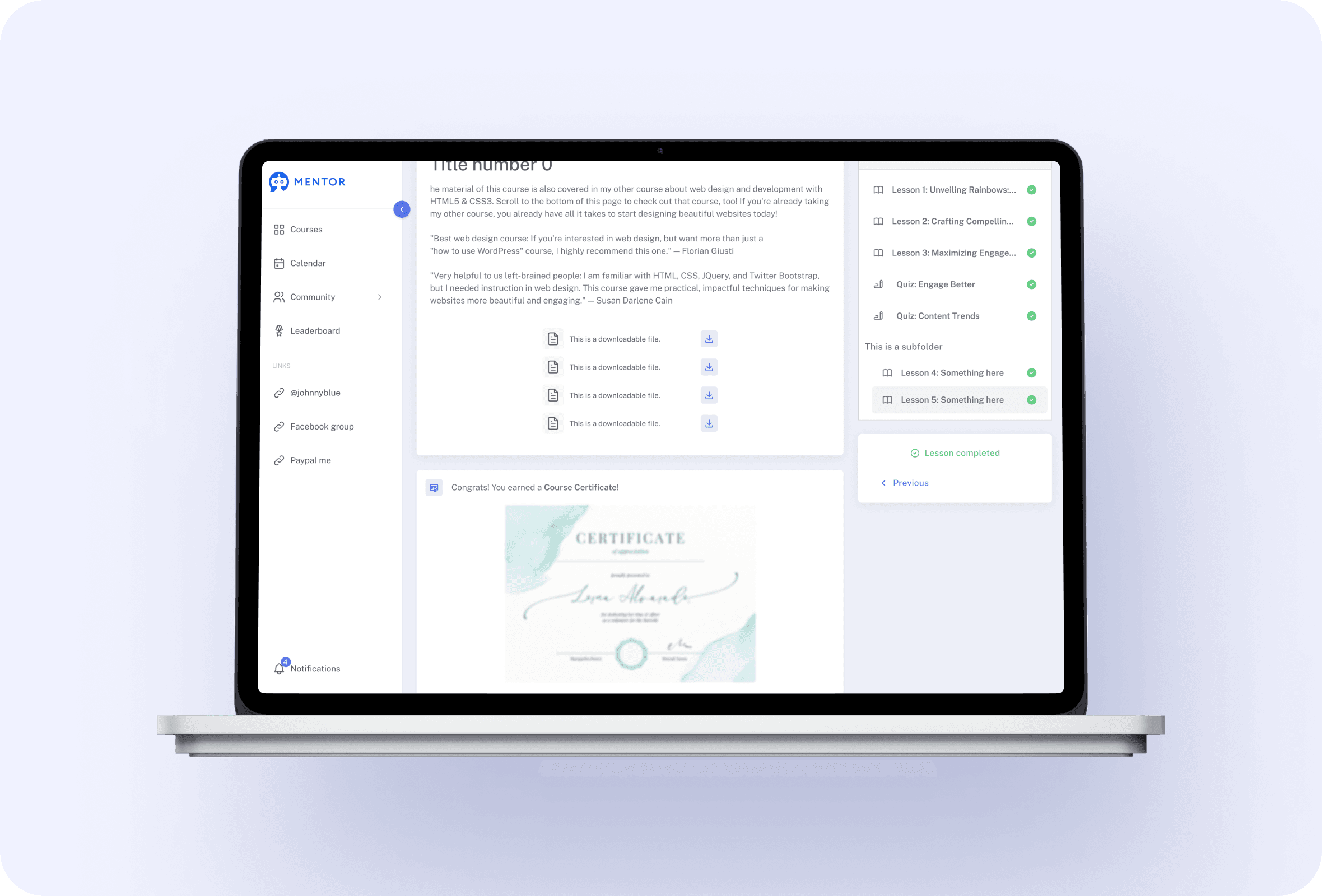 Certificates feature 7