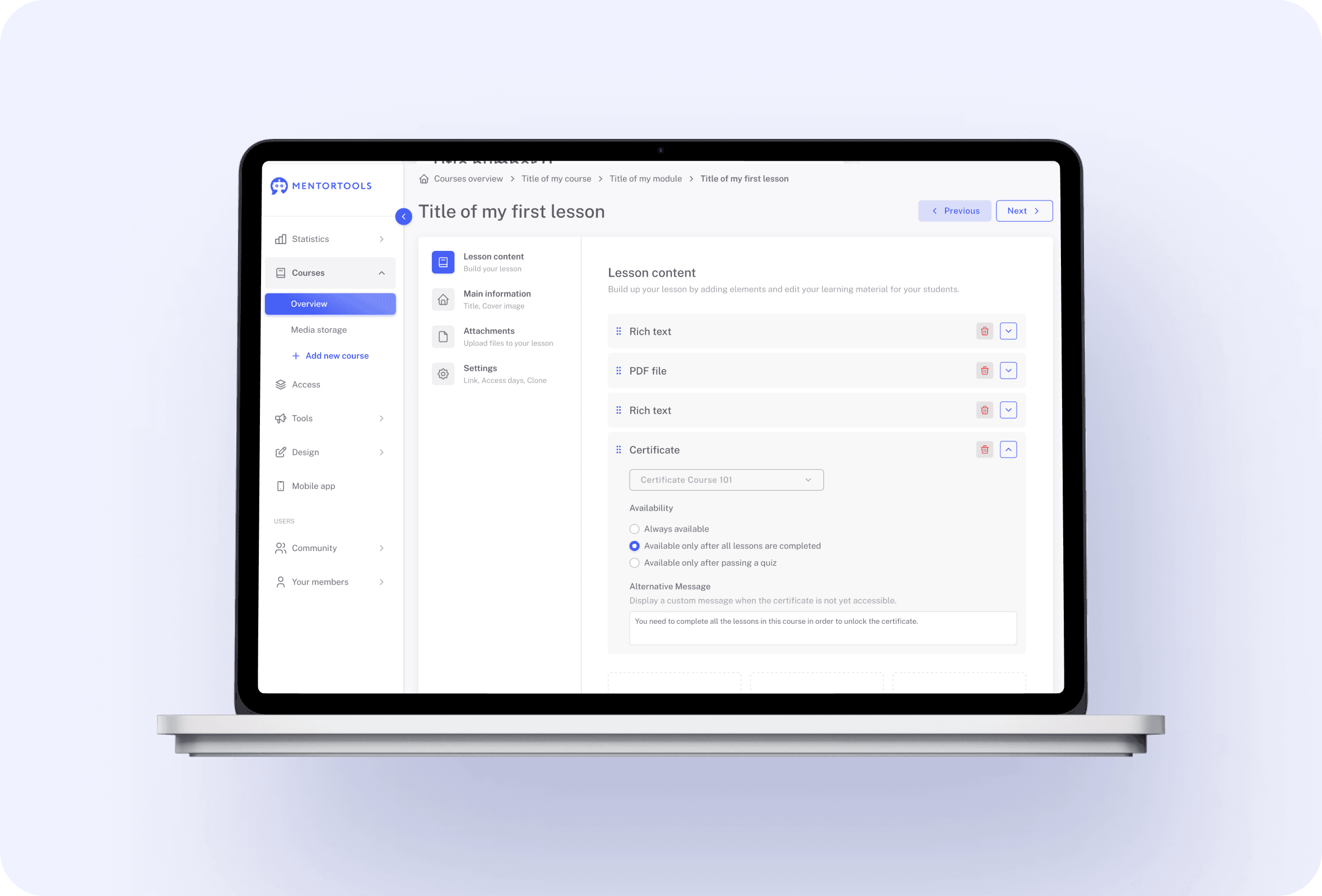 Certificates feature 8