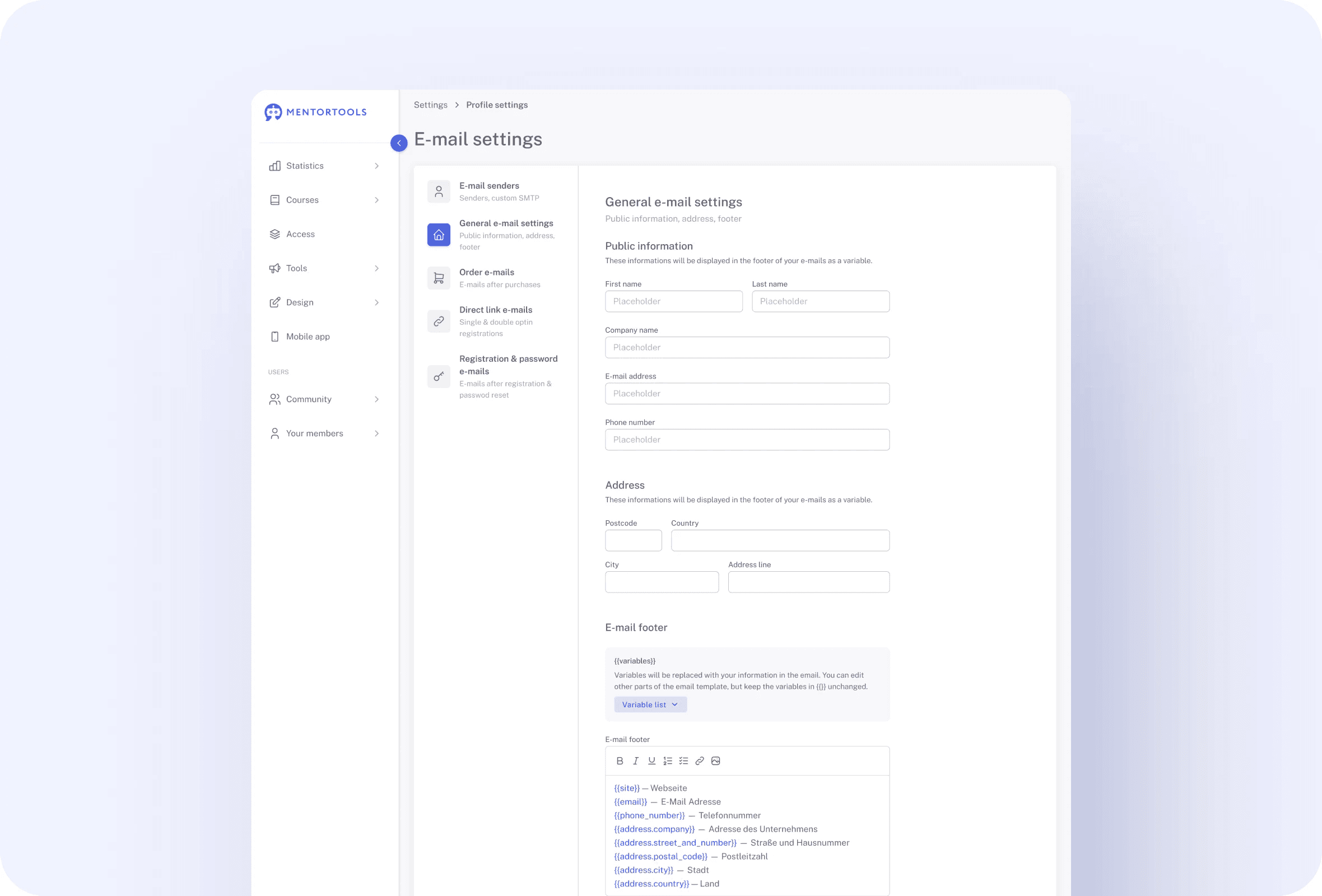 Welcome emails