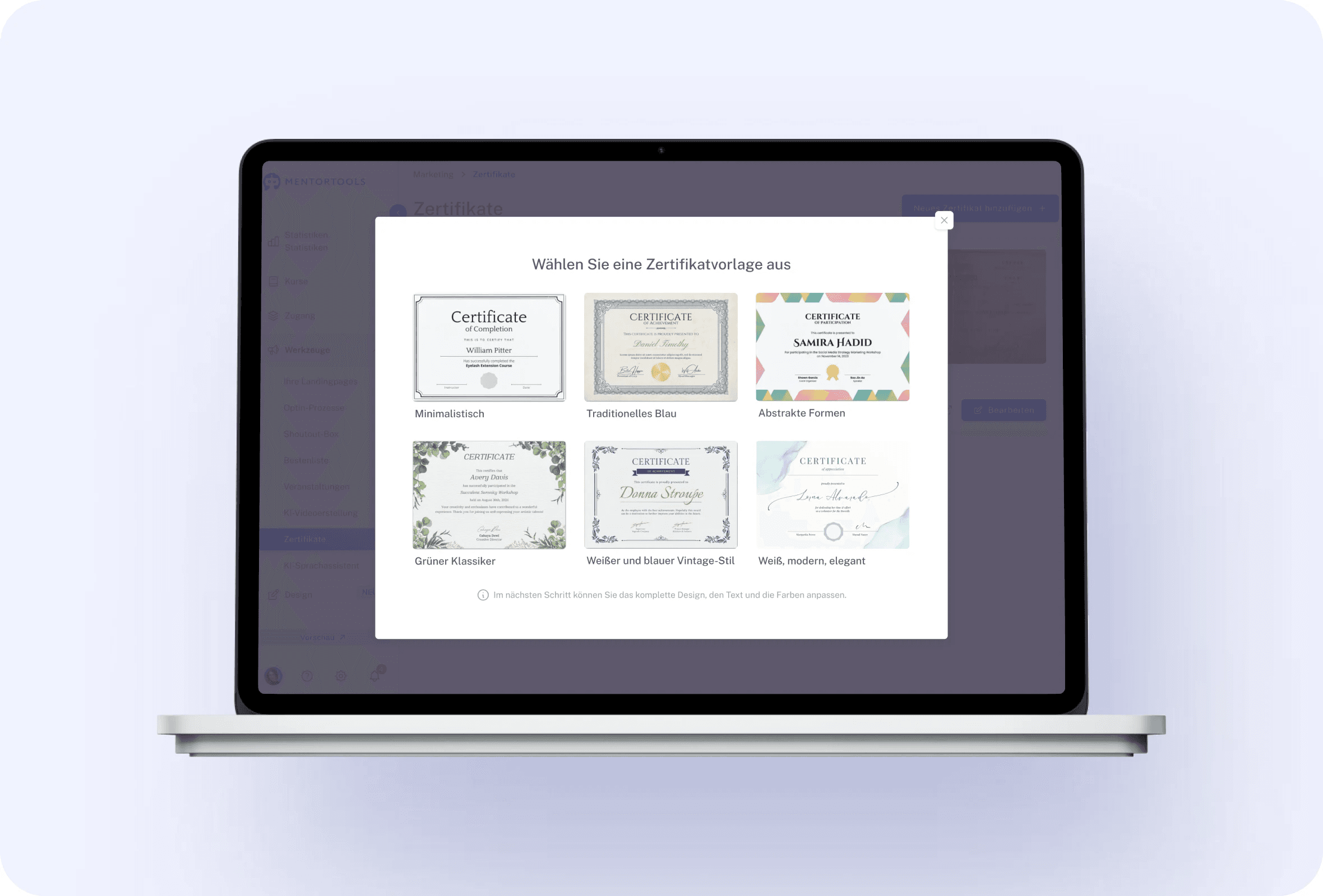 Certificates feature 3