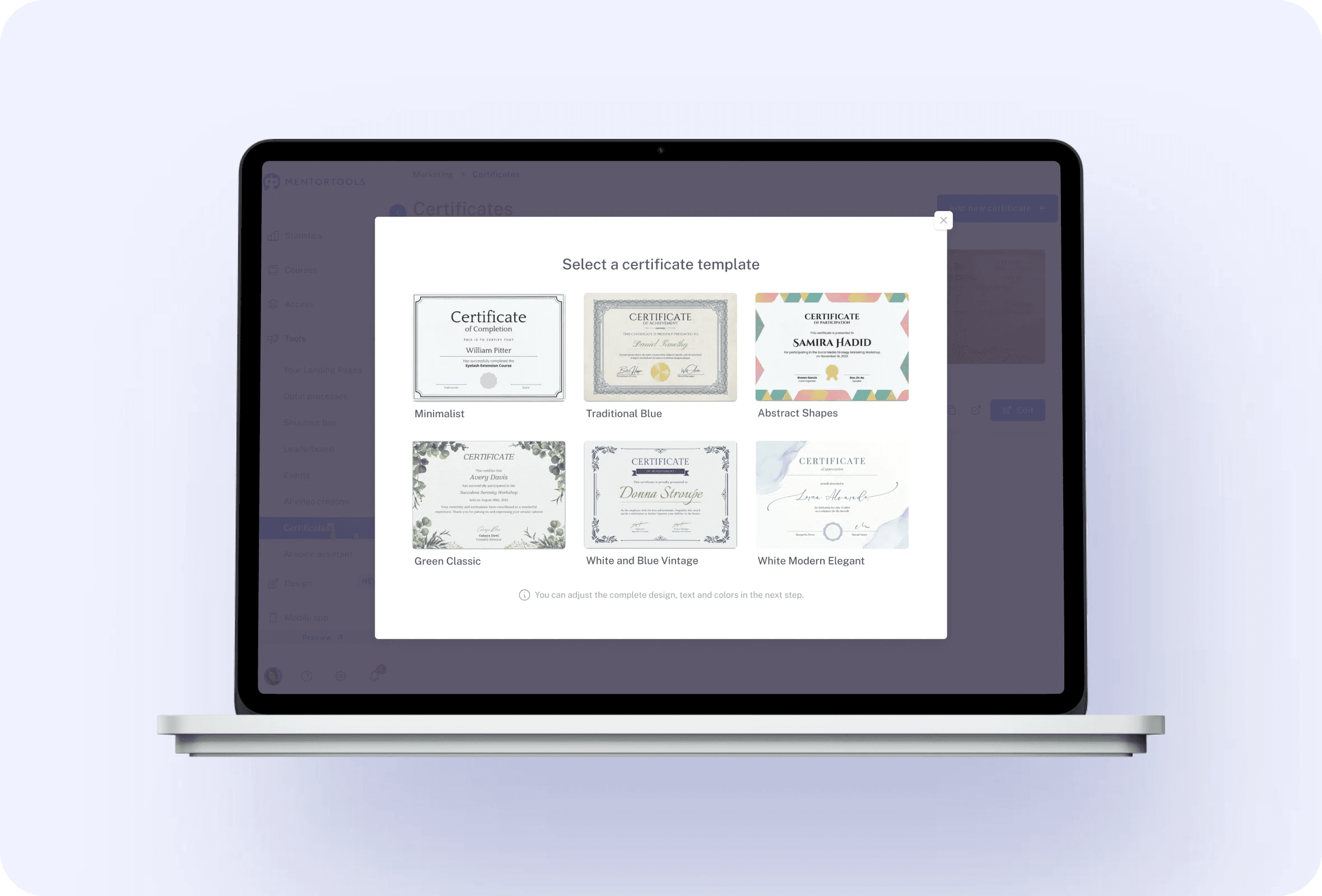 Certificates feature 3