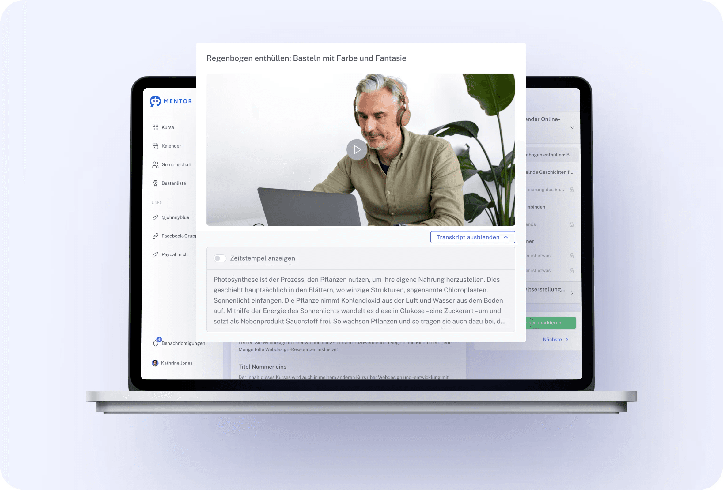 Courses and pages