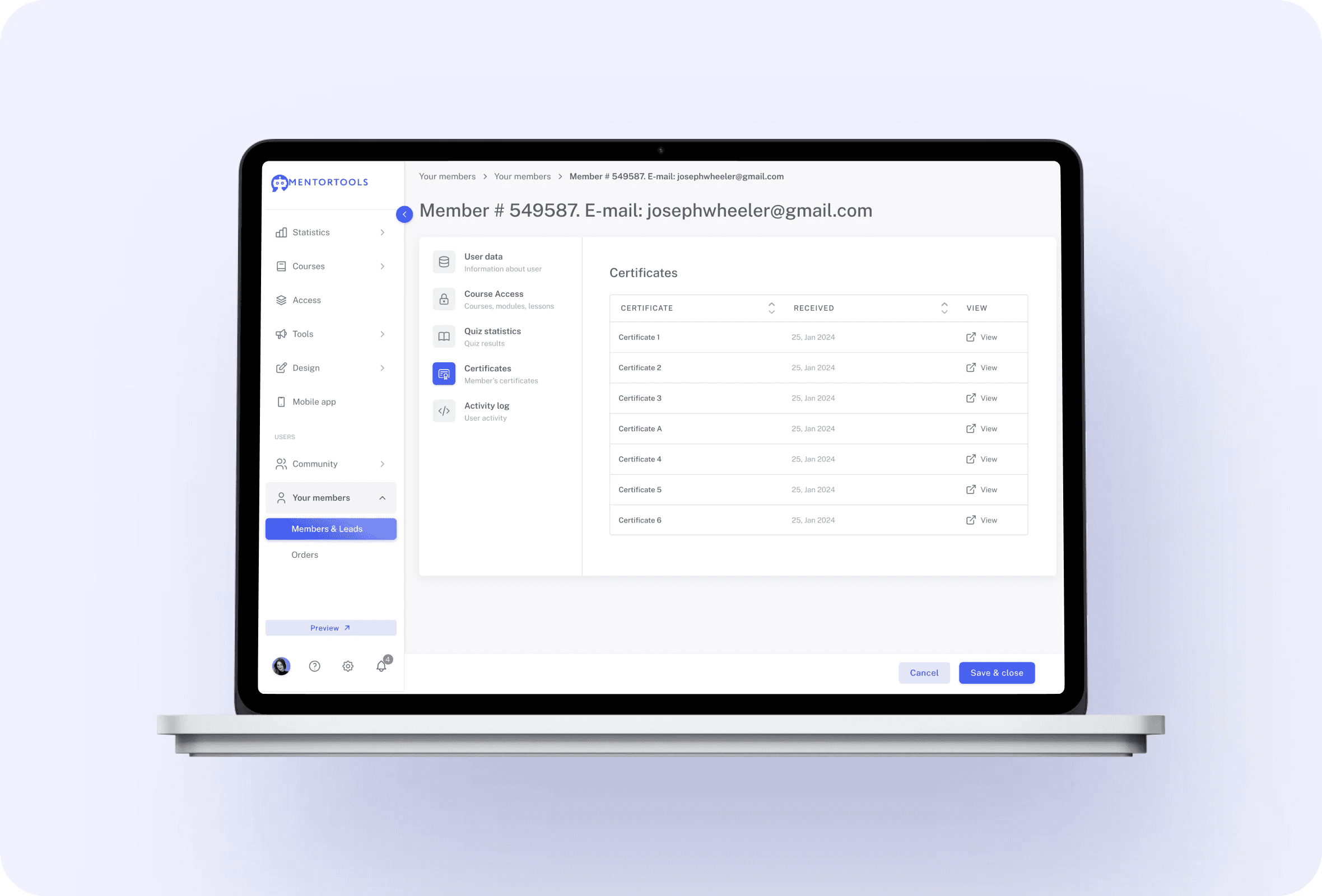 Certificates feature 5