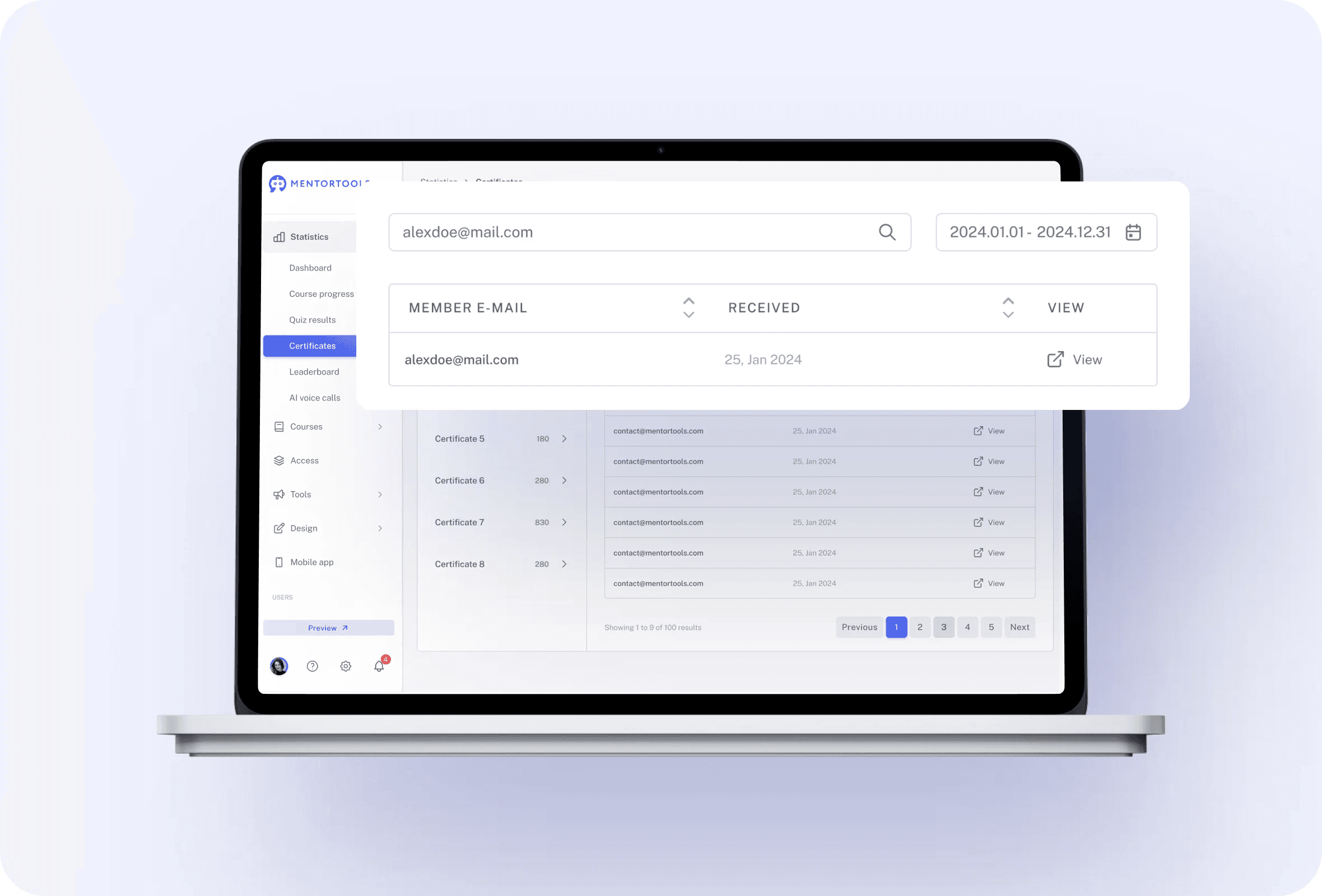 Certificates feature 6