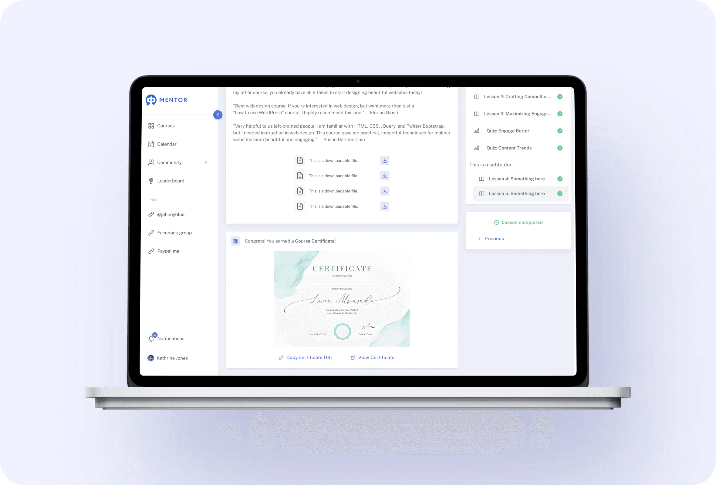 Certificates feature 7
