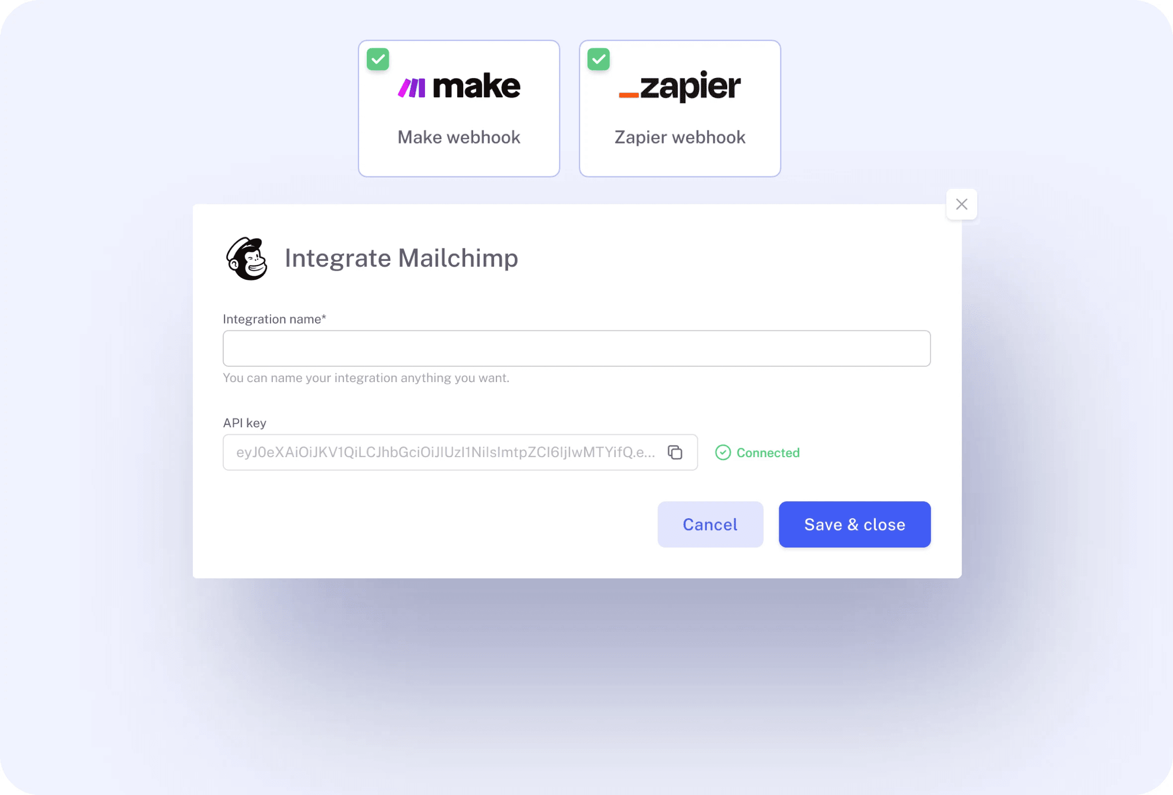 Integrations hub