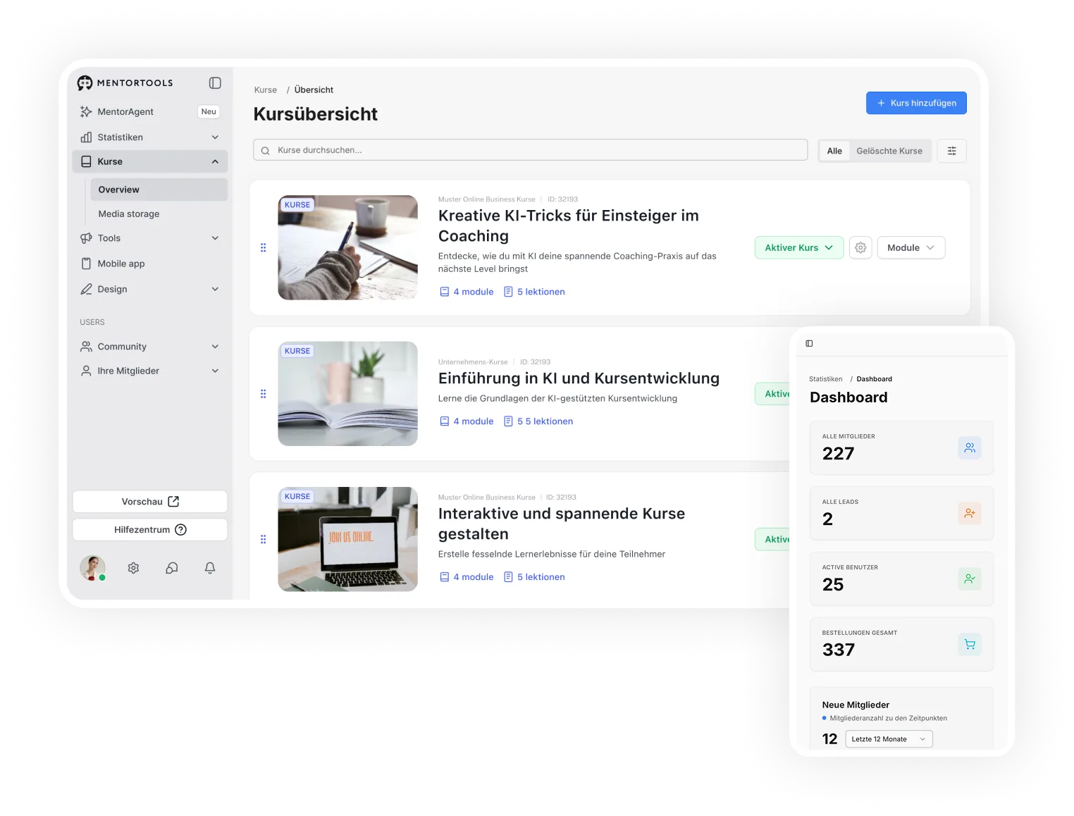 Mentortools dashboard